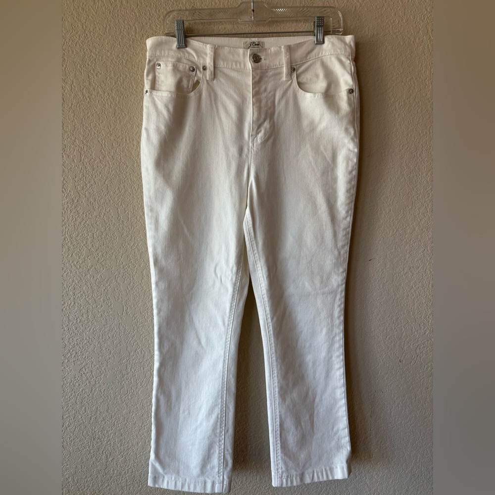 J.CREW Size 30 Billie demi boot crop jeans‎ WHITE Style E7701